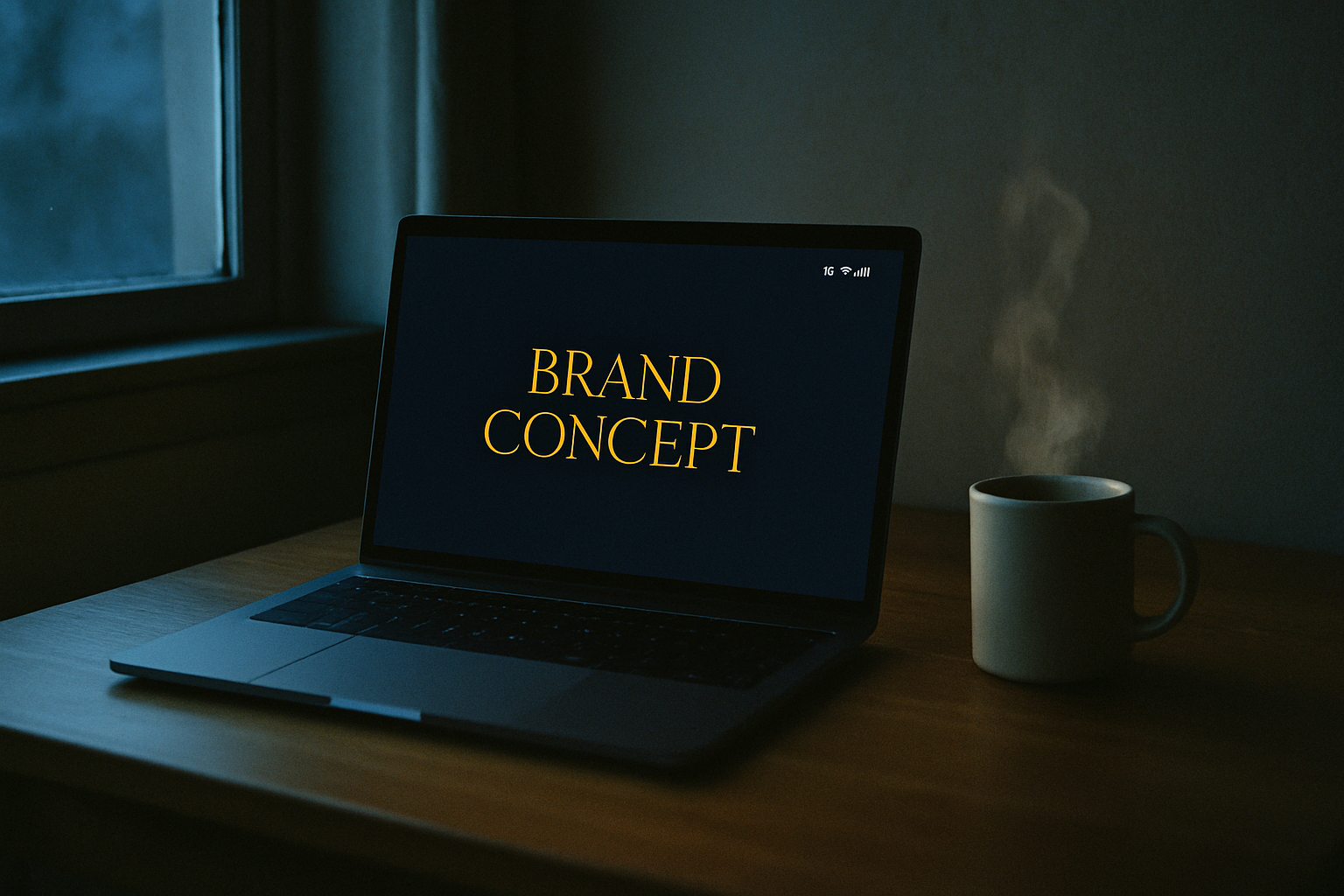 Morning desk with completed rebrand